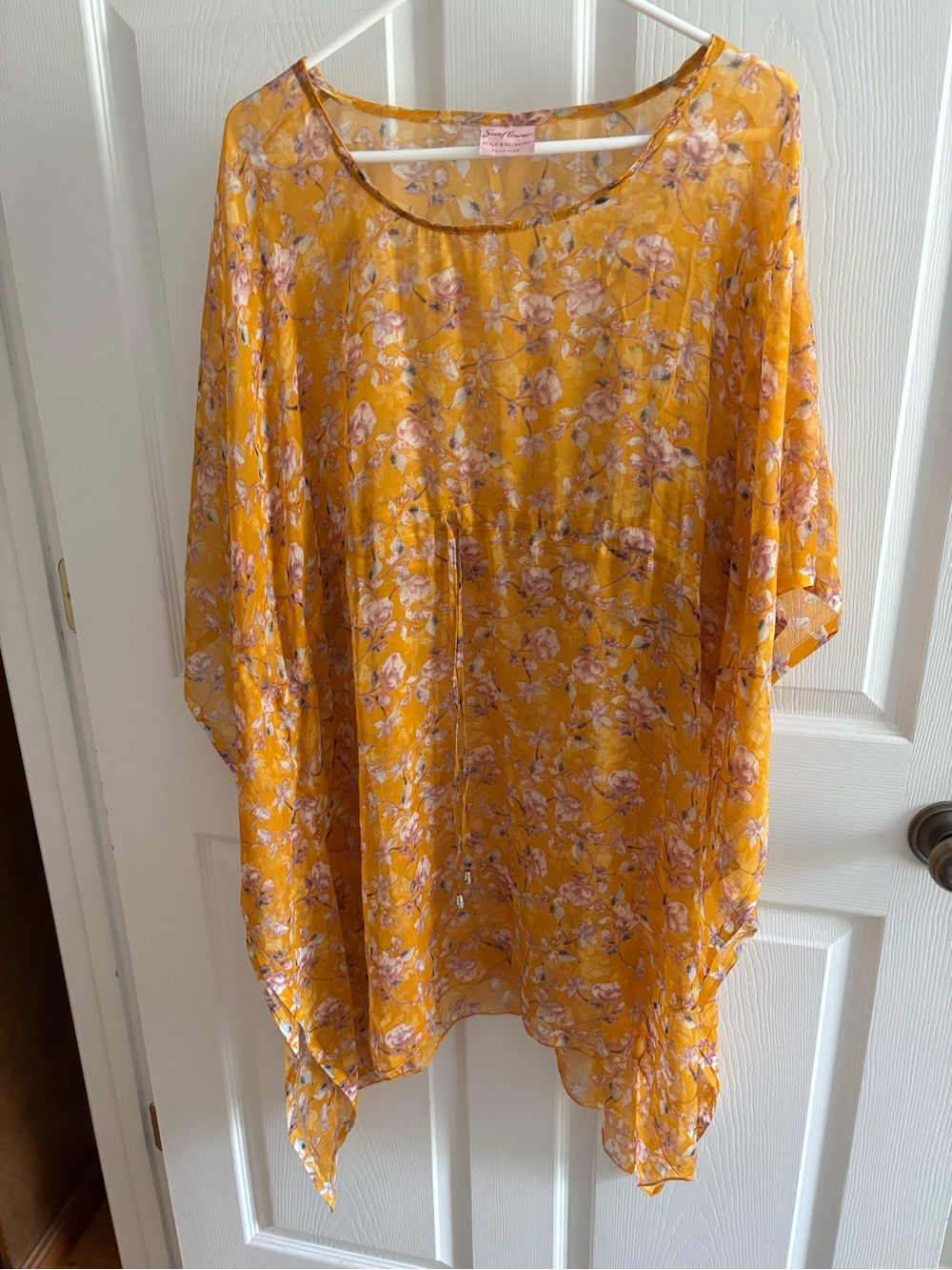 Lightweight Floral Yellow Women's Tunic Top